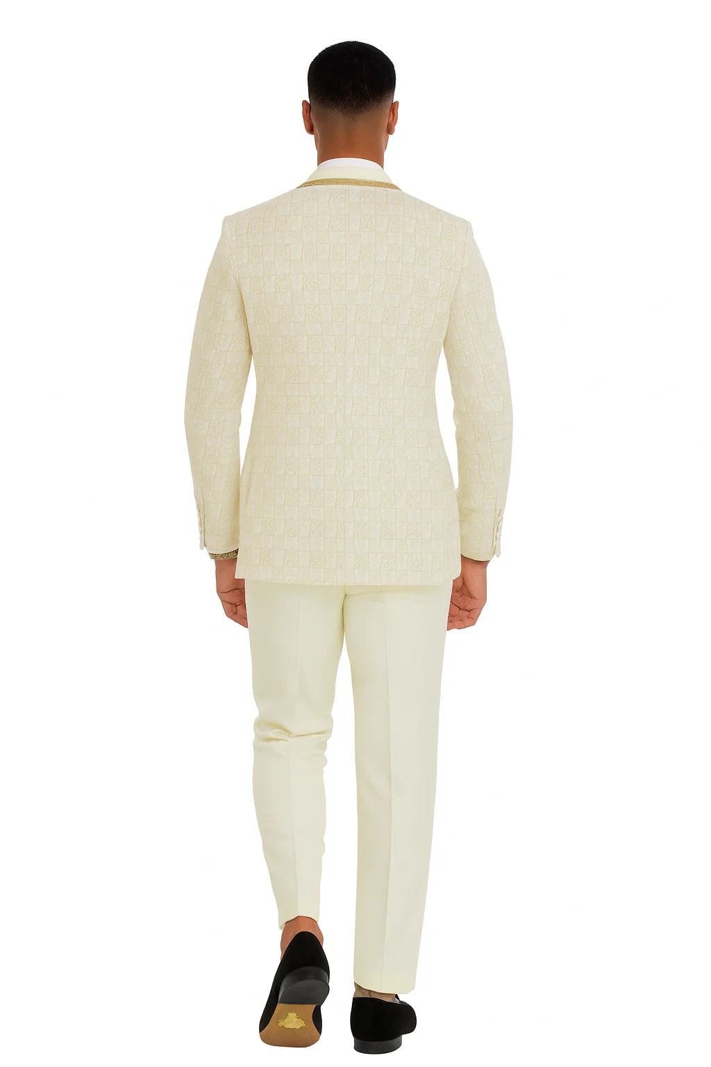 2026 Ivory and Gold 2pc Men's Suit by Tazzio - Image 3