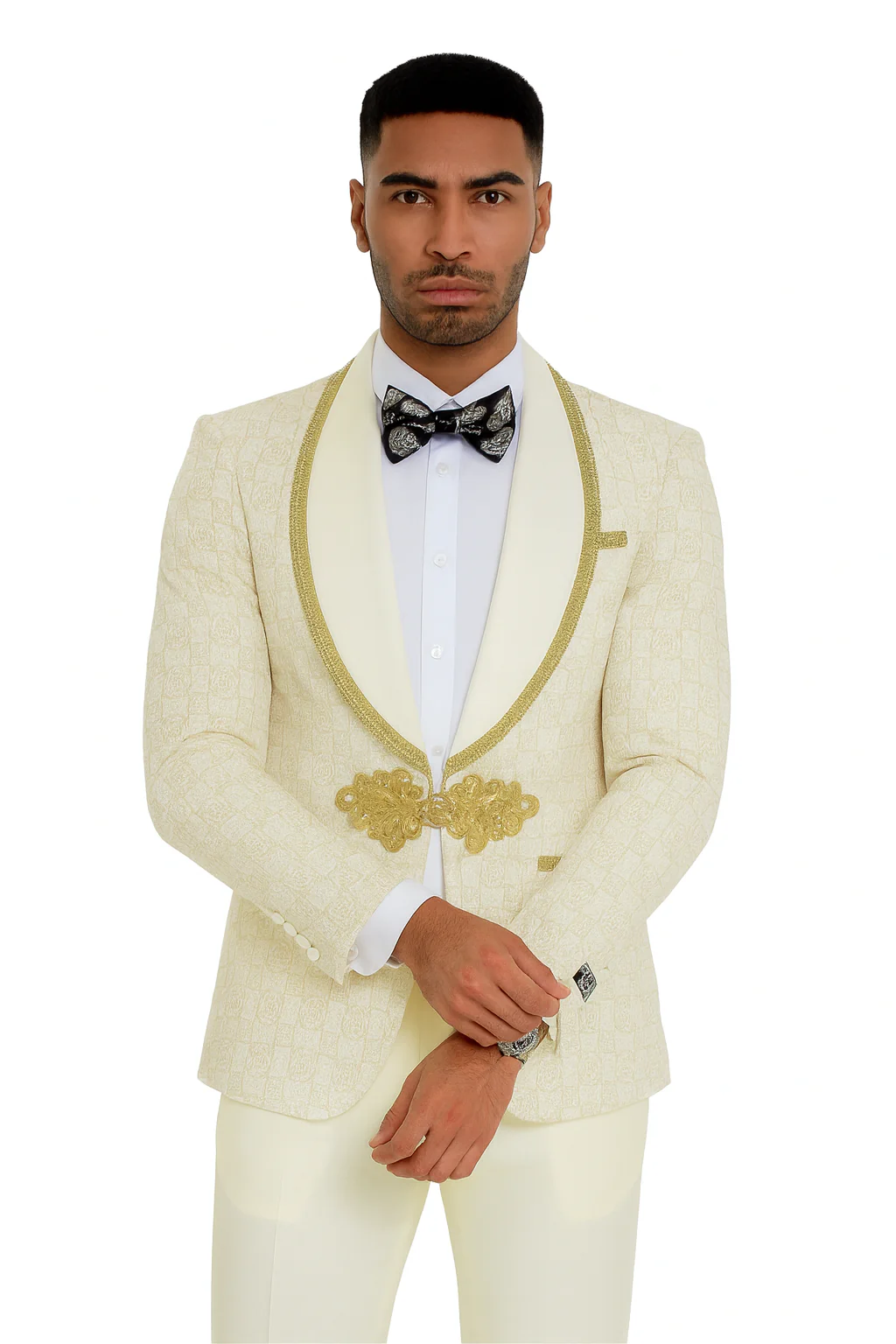 2026 Ivory and Gold 2pc Men's Suit by Tazzio - Image 7