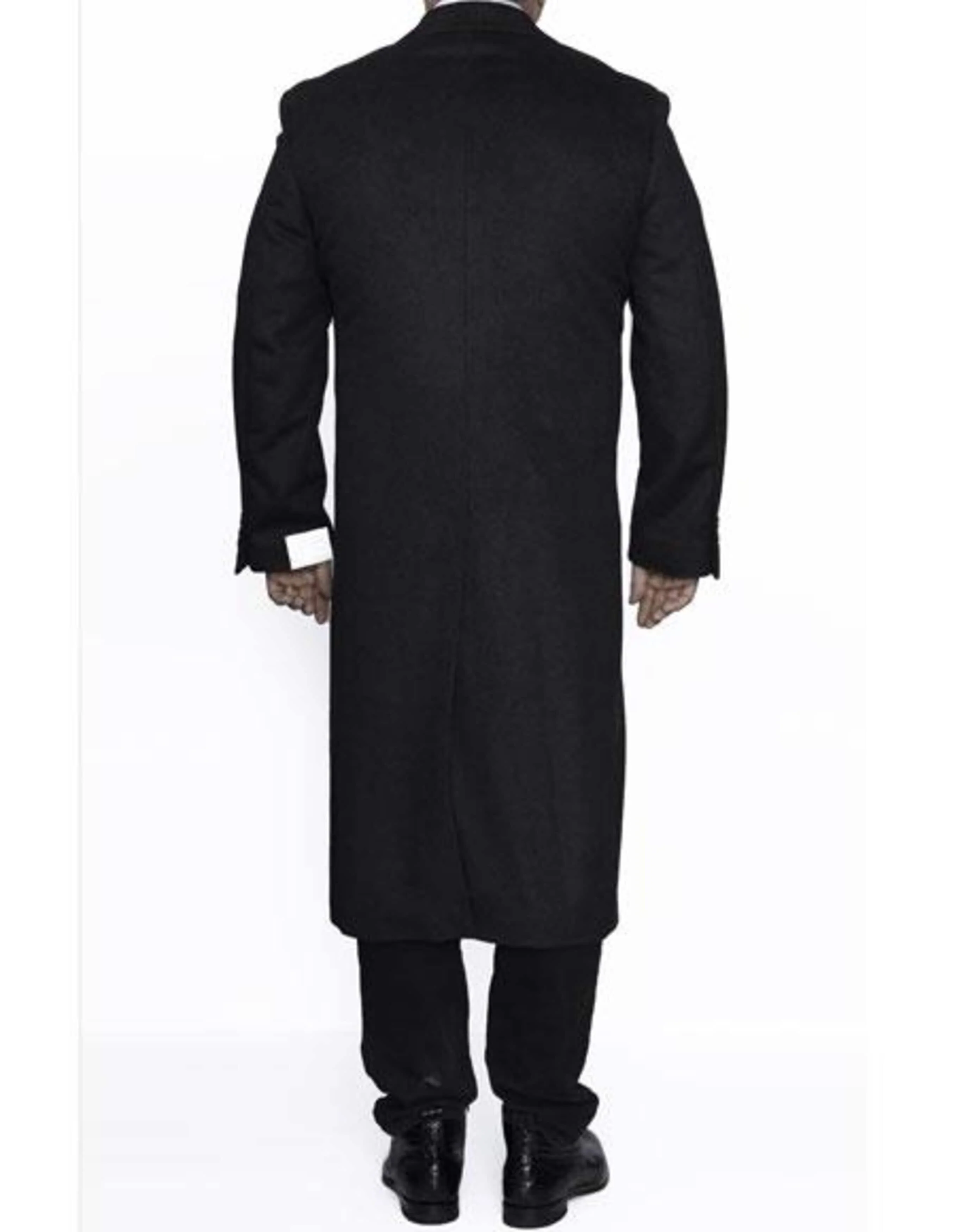 3 Button Full Length Wool Dress Ankle length Dark Charcoal Top Coat/Overcoat - Image 2