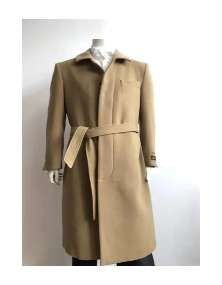 Aero Dark color Very Dark Grey Almost Black Full Length Wool fabric Blend Long men's Dress Topcoat - Winter coat men's Overcoat - Image 3