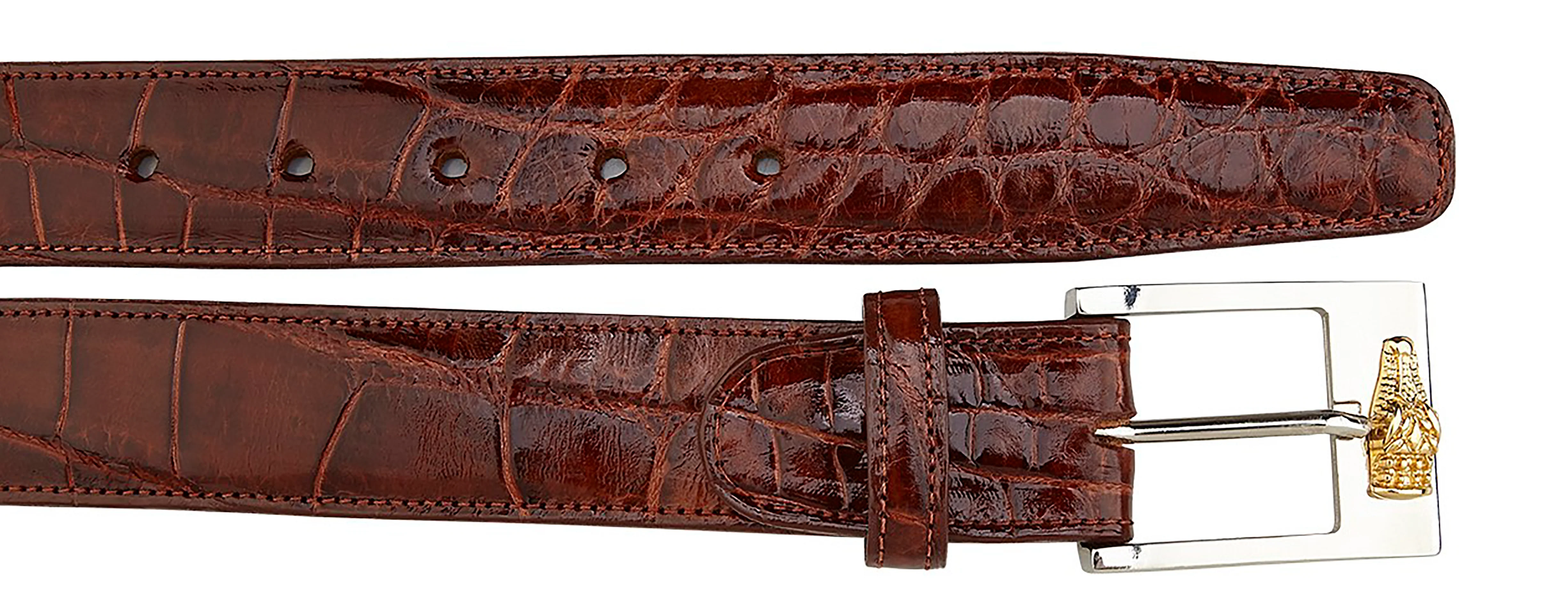 Belvedere Alligator Belt- Peanut