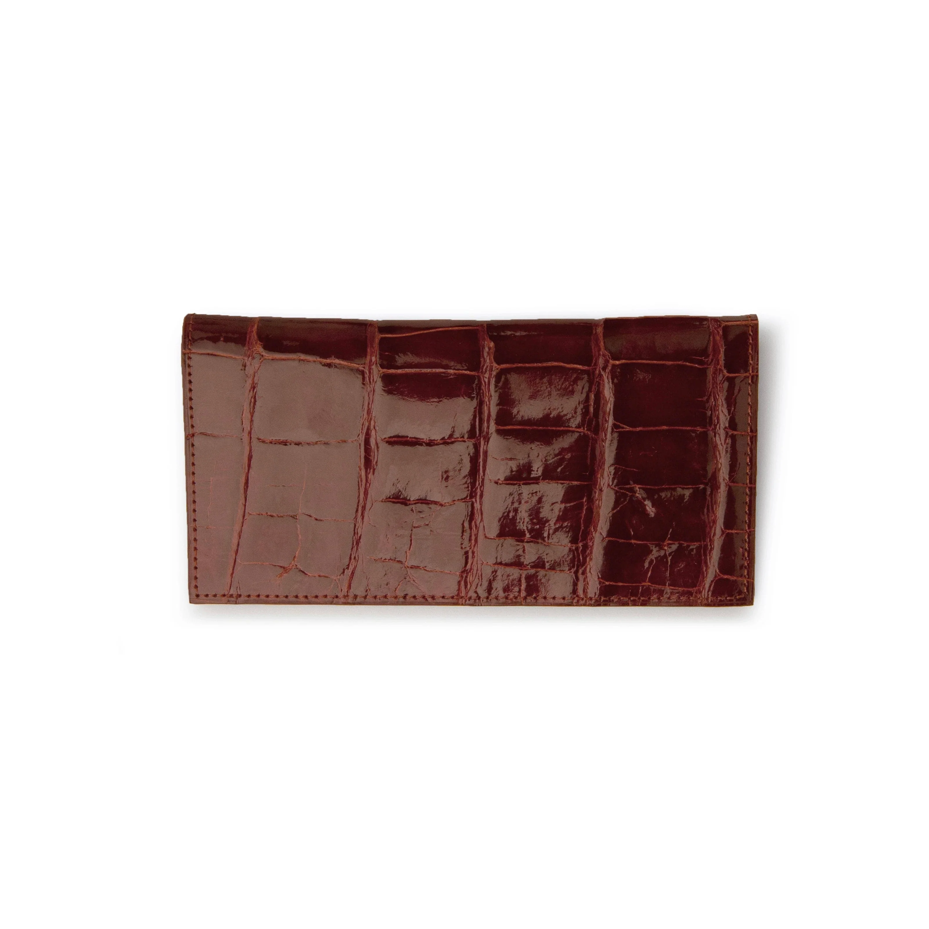 Alligator Checkbook Holder in Cognac - Image 3