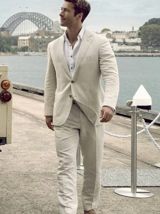 Anyone But You 2023 Glen Powell Natural Color Suit