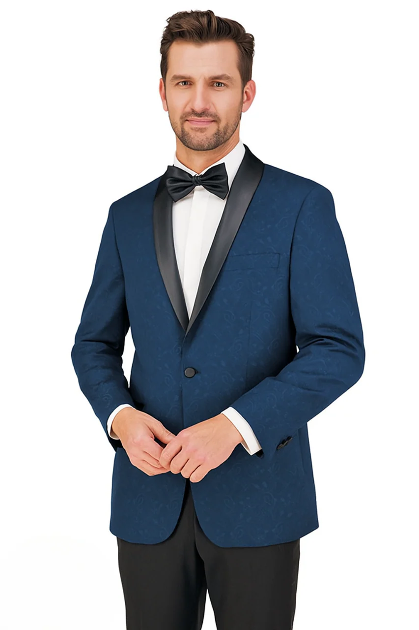 Shawl Paisly Tuxedo by Giorgio Fiorelli in Burgundy, Gray, Blue - Image 15