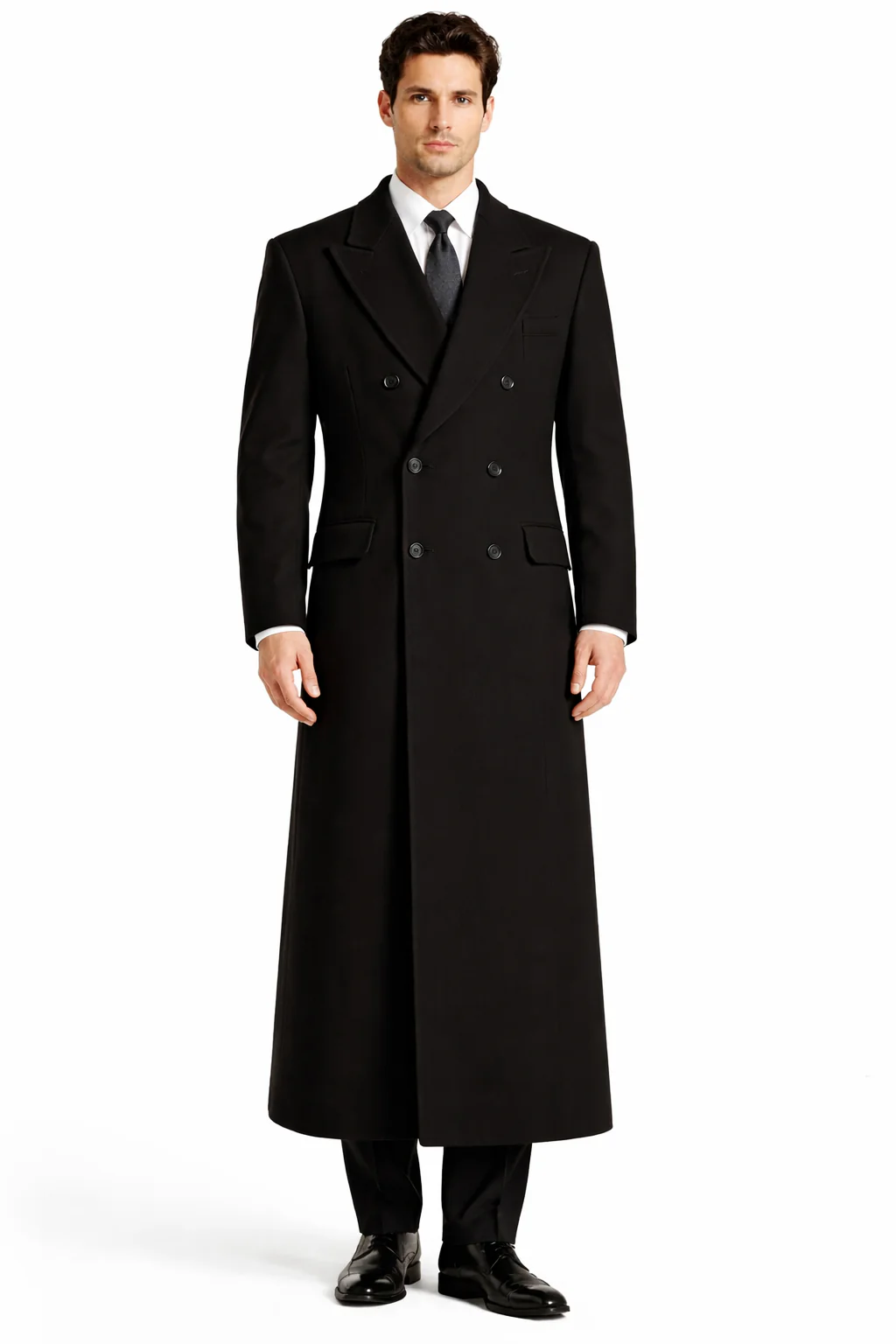 Authentic Fully Lined Double Breasted men's Wool Blend Dress Coat