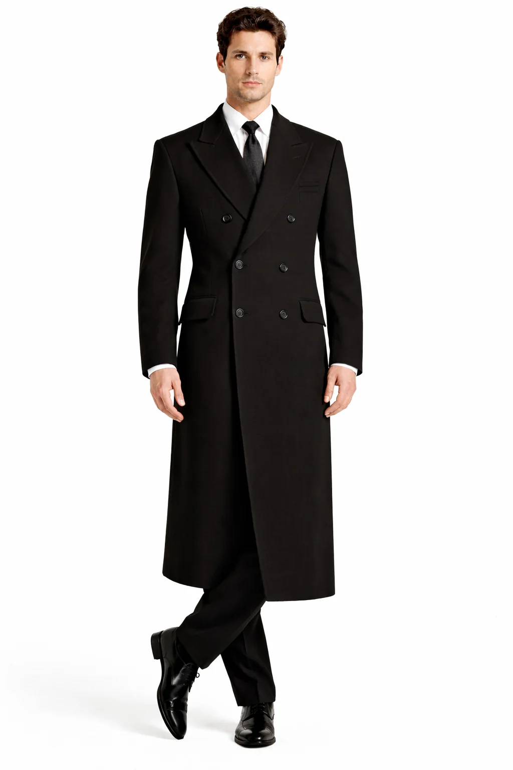 Authentic Fully Lined Double Breasted men's Wool Blend Dress Coat - Image 7