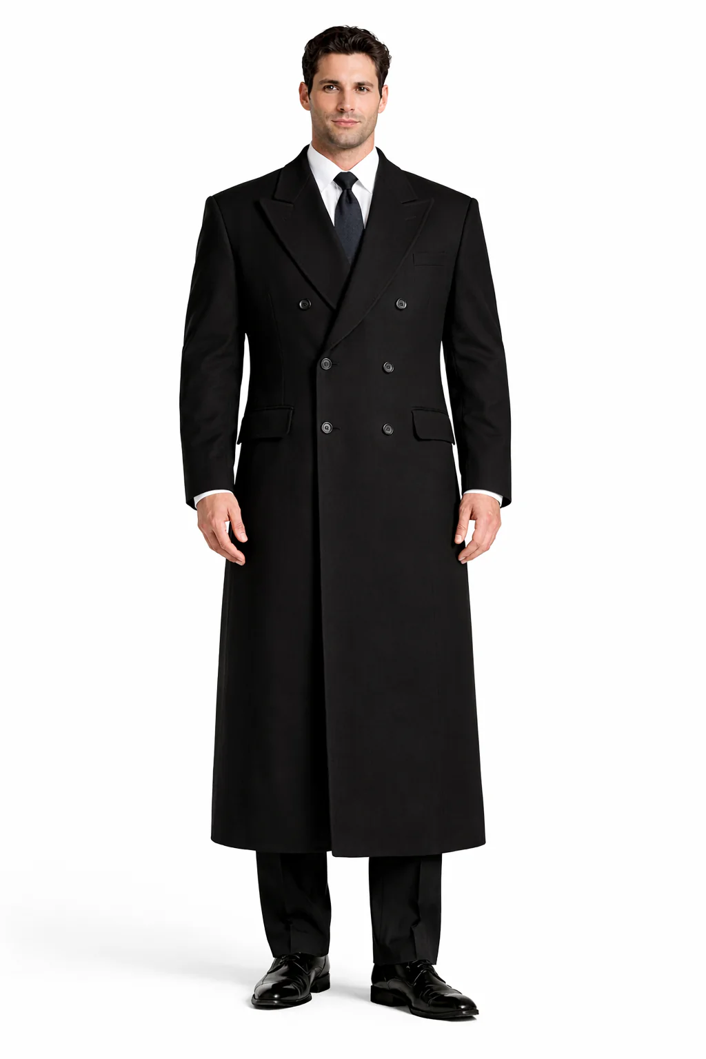 Authentic Fully Lined Double Breasted men's Wool Blend Dress Coat - Image 8
