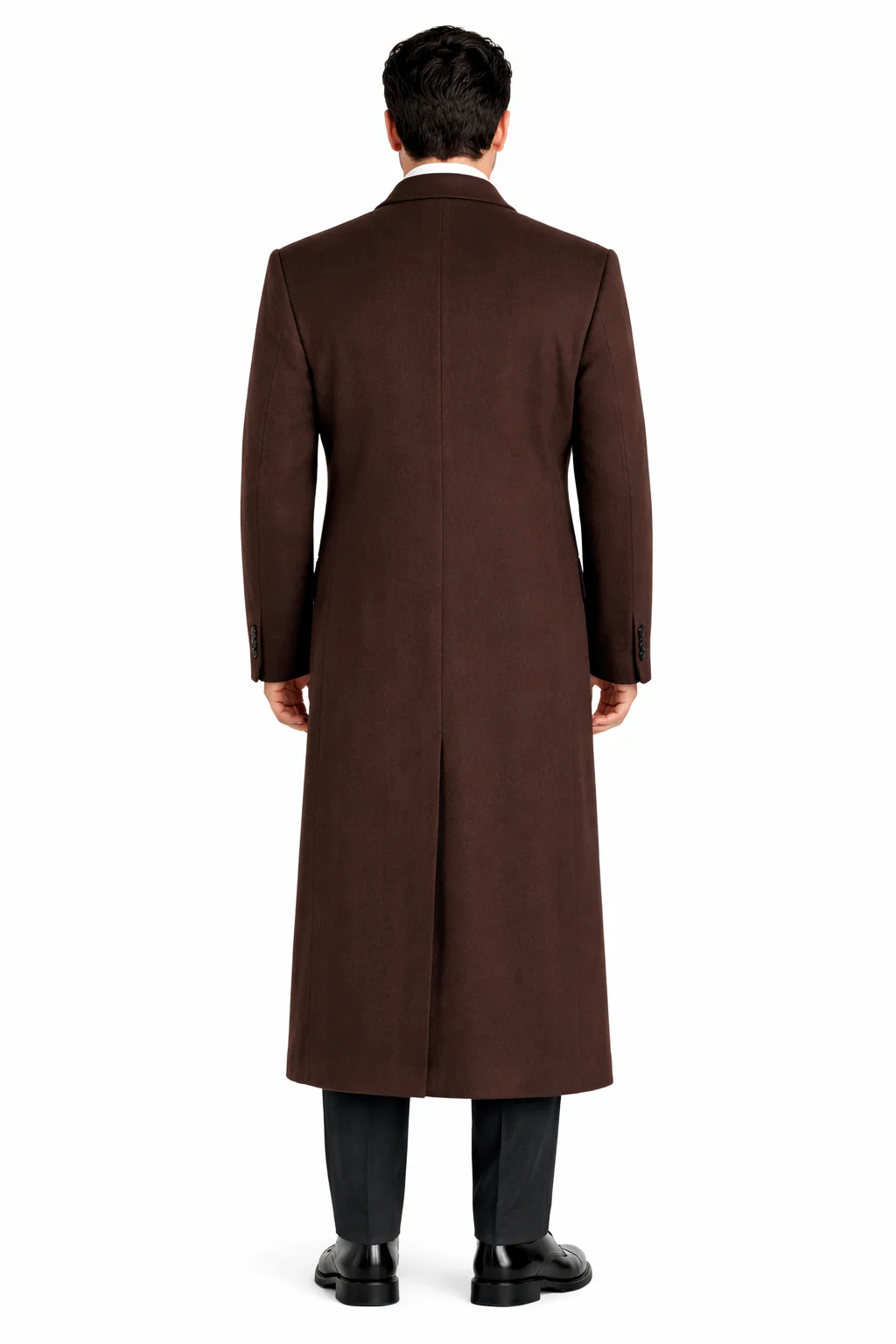 Authentic Fully Lined Double Breasted men's Wool Blend Long Dress Coat - Image 2