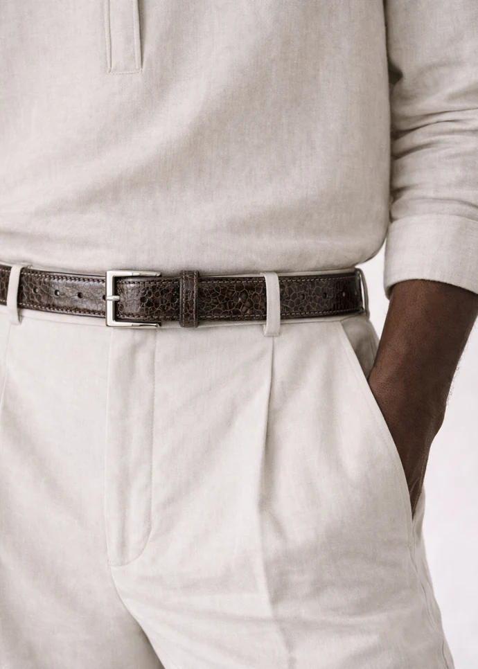 Belvedere Ostrich Leg Belt- Black - Image 2