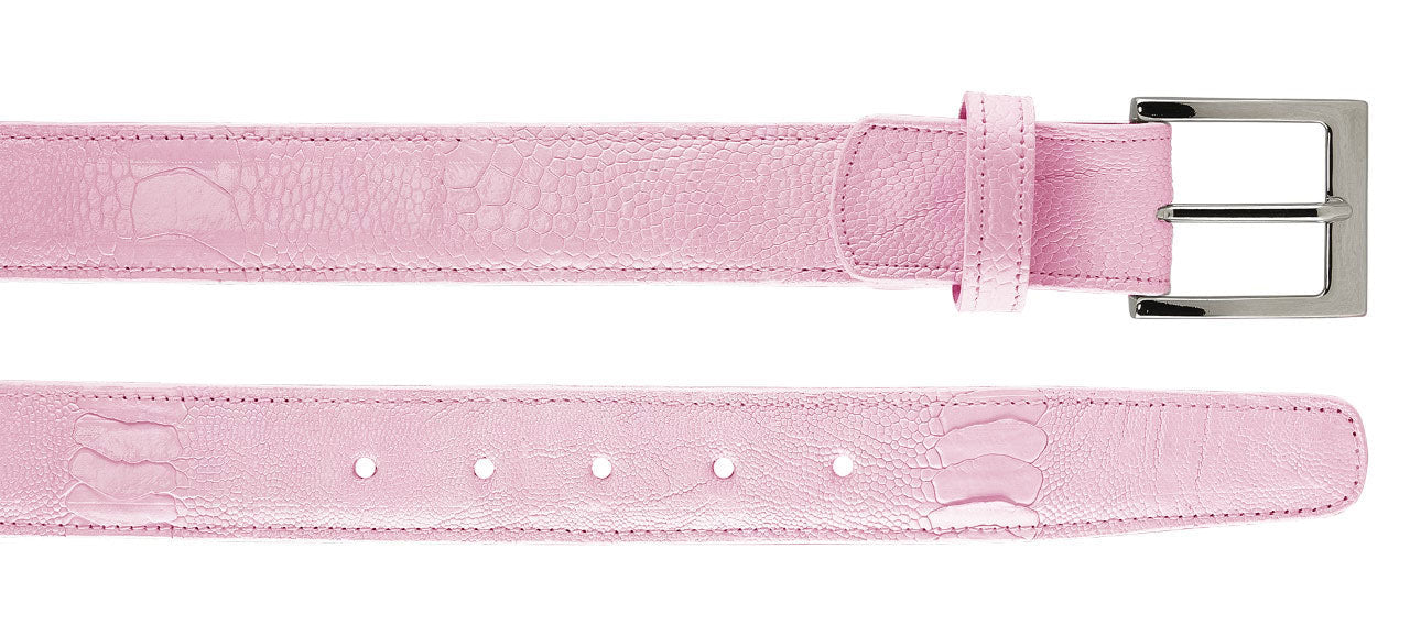 Belvedere Ostrich Leg Belt - Light Pink