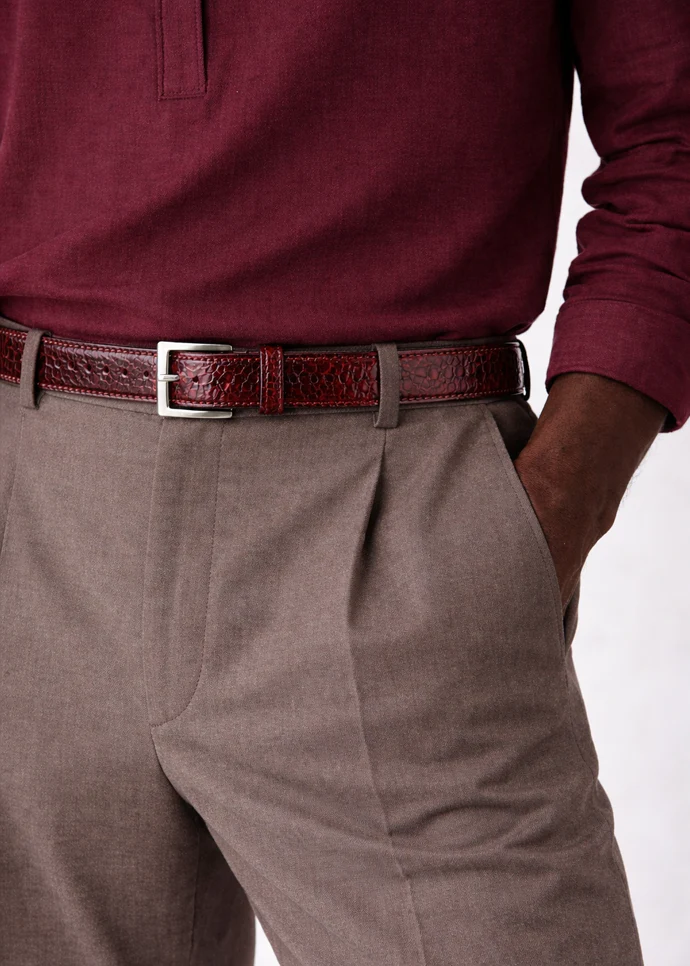 Belvedere Ostrich Leg Belt- Black - Image 2