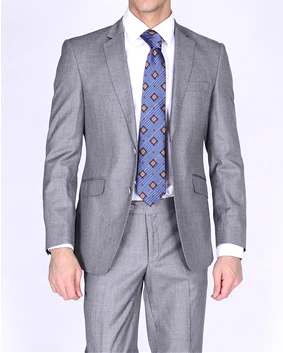 Bertolini 2Pc & 3PC Lt. Gray Two-button Wool & Silk Blend Suit - Image 8