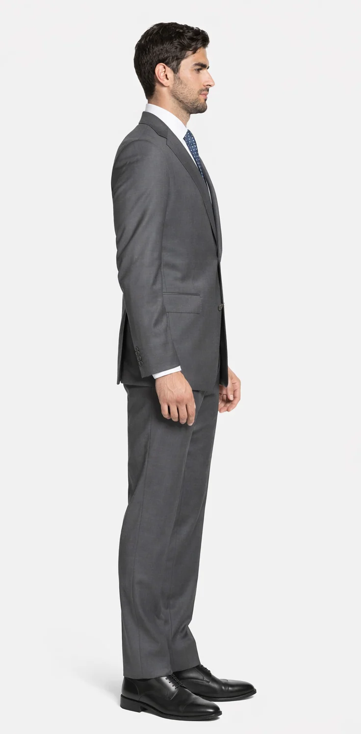 Bertolini 2PC Gray Two-button Suit Wool & Silk - Image 3