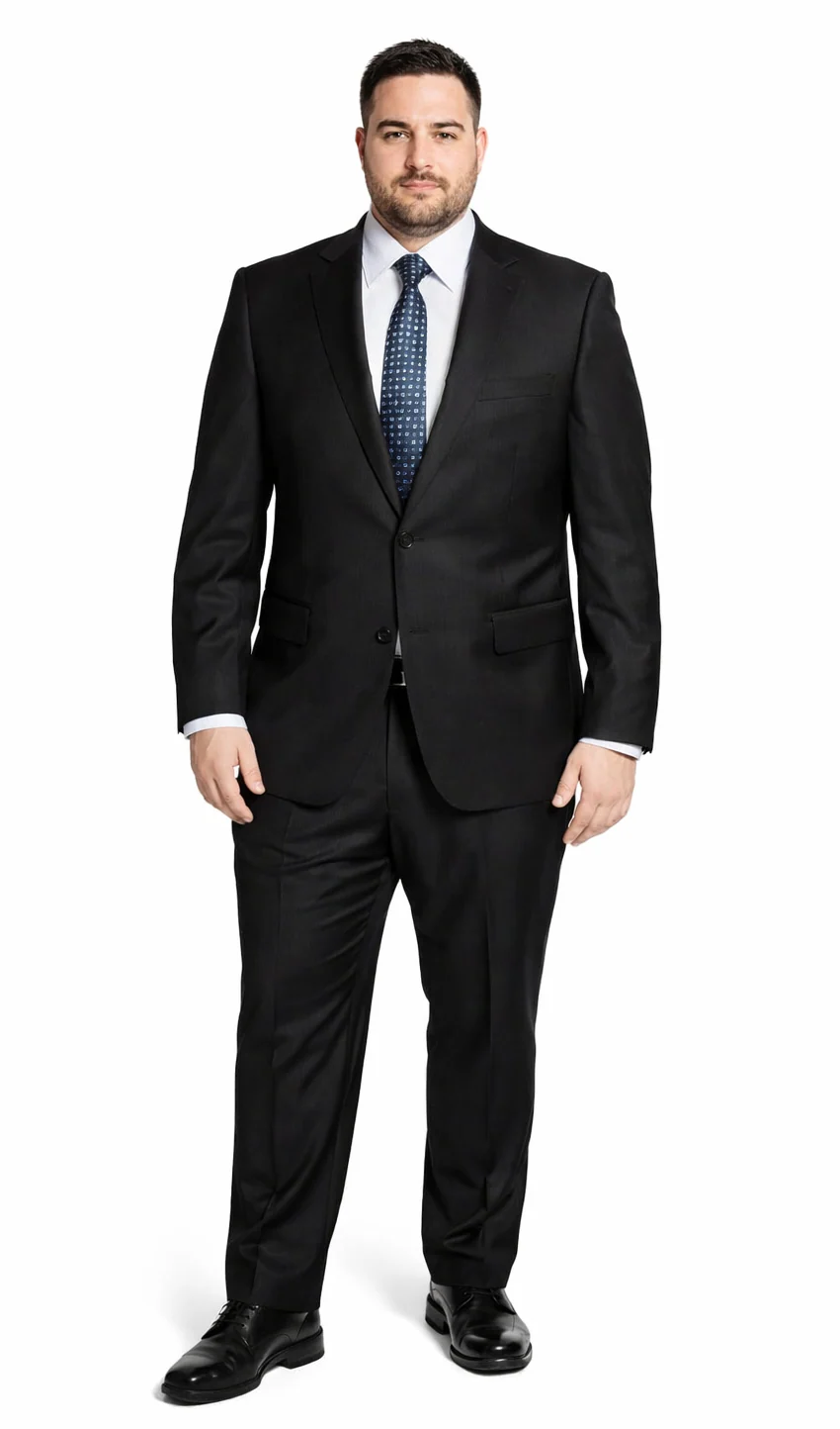Bertolini 3Pc Wool & Silk Solid Black Suit - Image 5