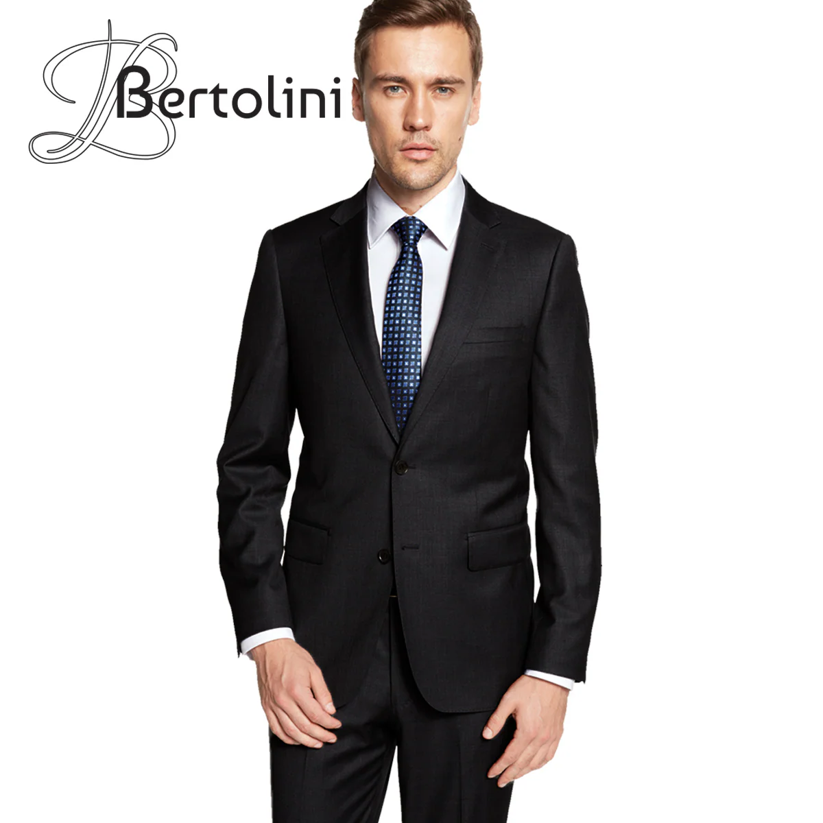 Bertolini Wool & Silk 2Pc 2 Buttons Black or Charcoal - Image 9