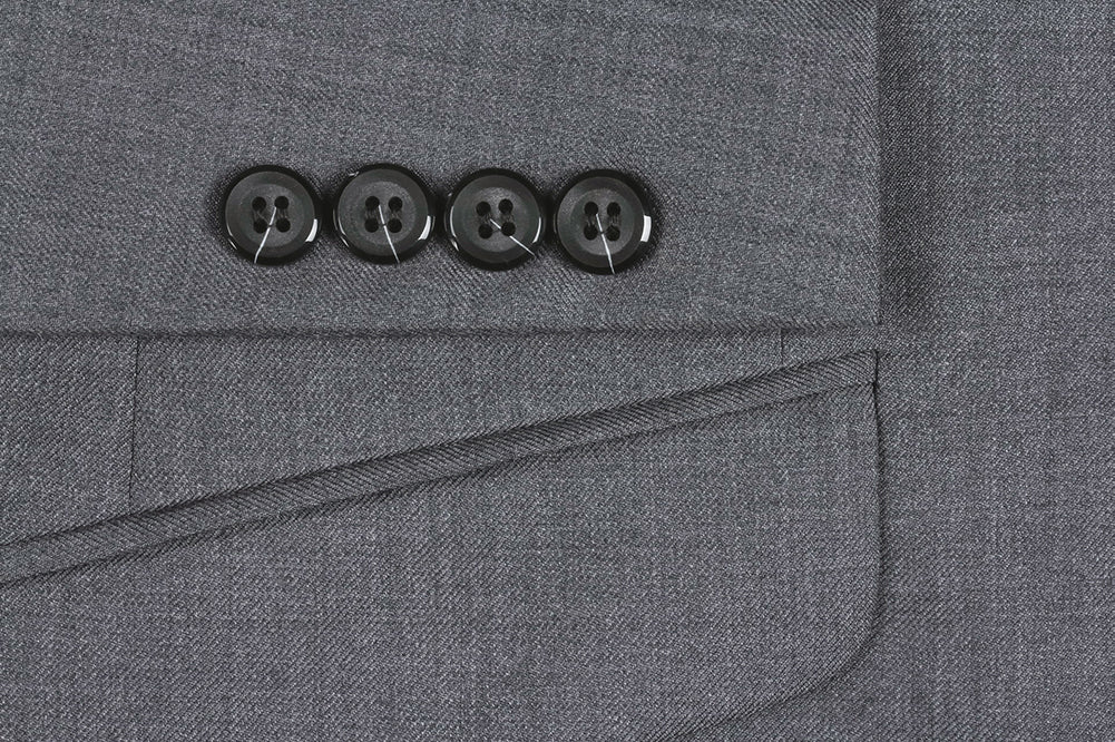 Bevagna Collection - Gray 100% Virgin Wool Regular Fit Pick Stitched 2 Piece Suit - Image 4