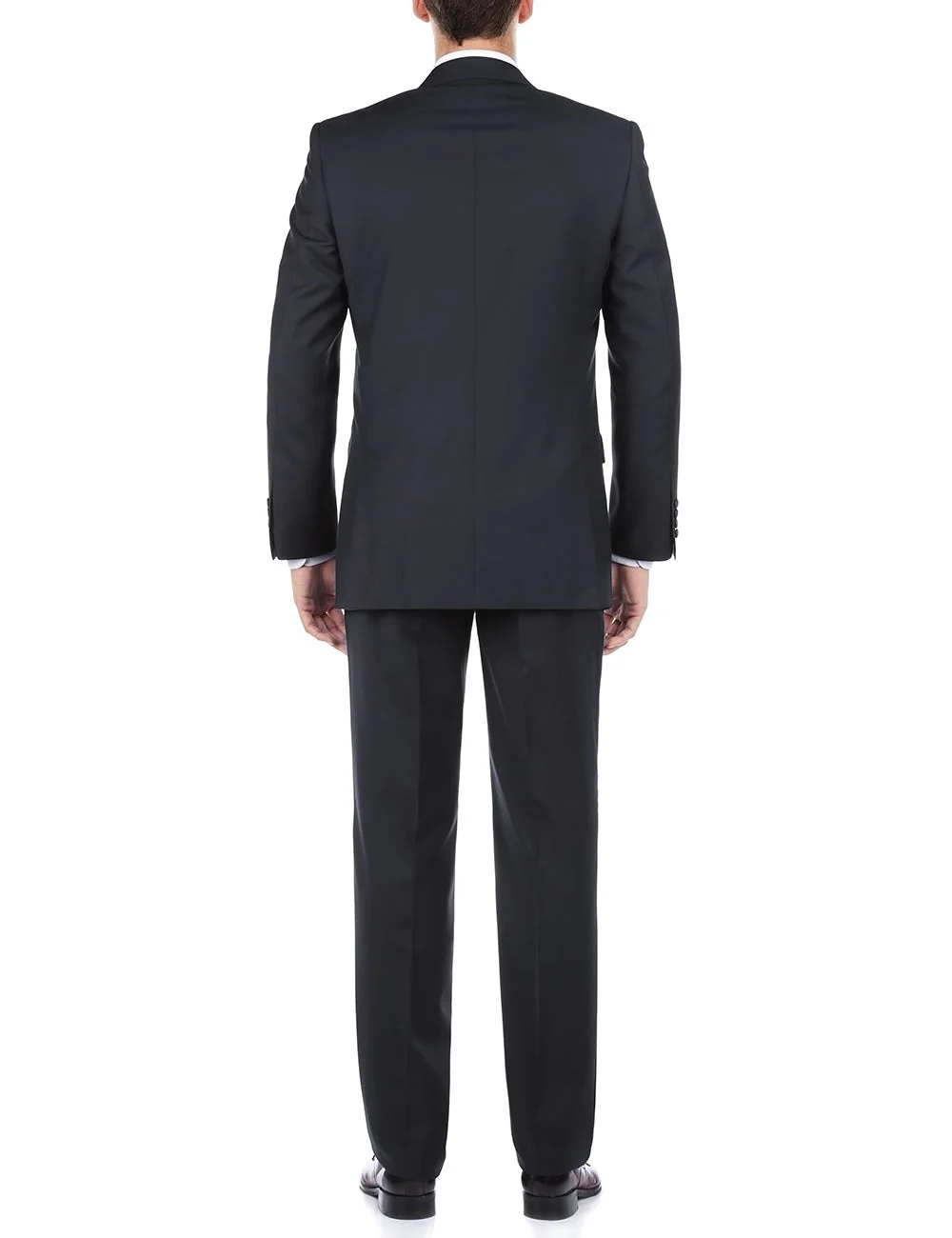 Bevagna Collection - Navy 100% Virgin Wool Regular Fit Pick Stitched 2 Piece Suit - Image 3