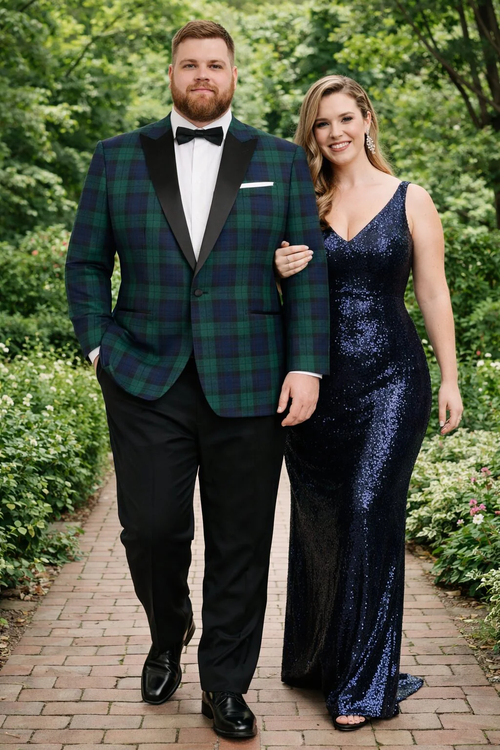 Big and Tall Holiday Jackets - Christmas Tartan Plaid Sport Jacket For Big Man in Color Green and Blue Tartan Scottish Pattern - Image 6