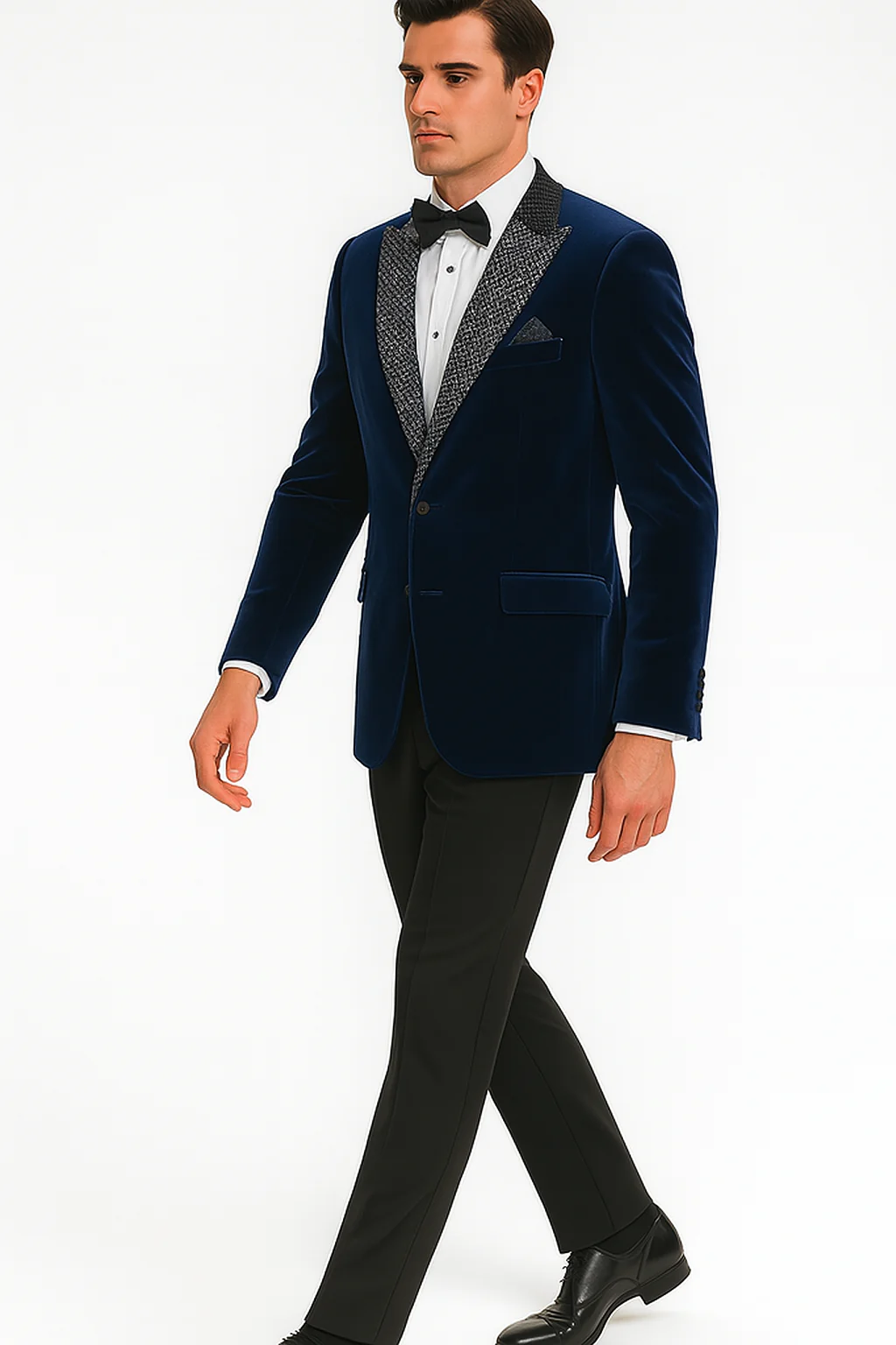 Big and Tall Velvet Blazer in Color Blue  - Sportcoat  Rhinestone-Embedded  Stacy Adams - Image 7