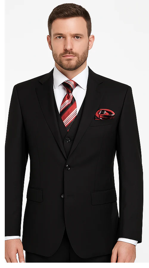 Black 3-Piece Suit for Men – Rossi Man CYRUS RM101 with Classic Styling - Image 5