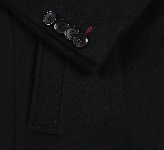 Black Fall/Winter Essential Slim Fit Overcoat Wool Blend - Image 5