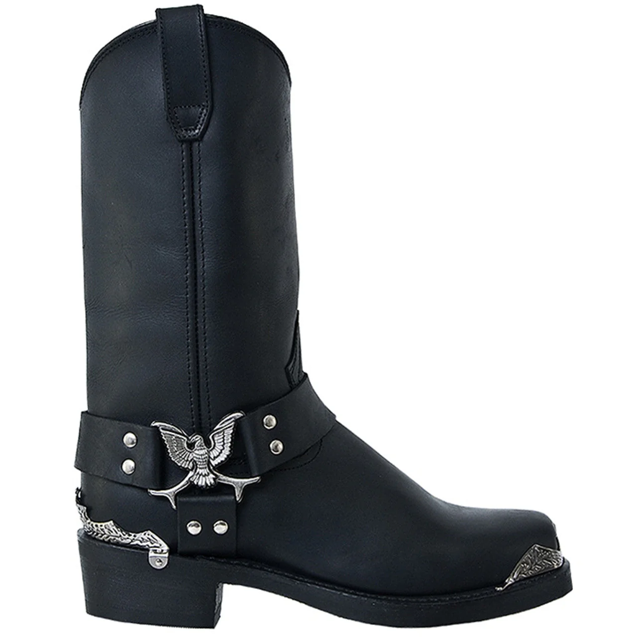 Dingo Black Leather Biker Boots - Image 3