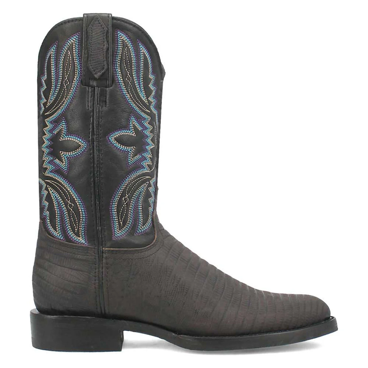 Dingo Black Lizard Print Leather Boots - Image 2