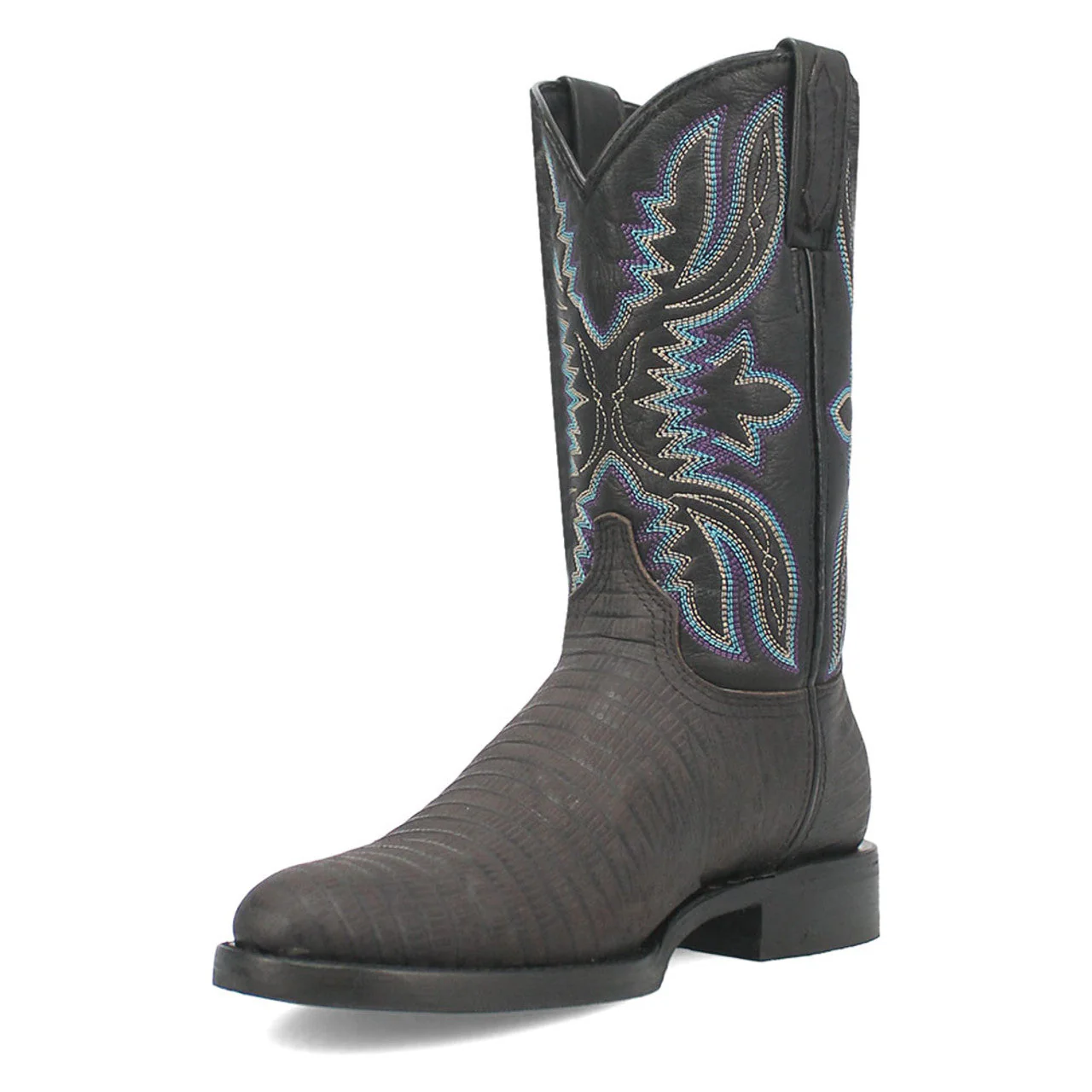 Dingo Black Lizard Print Leather Boots - Image 5