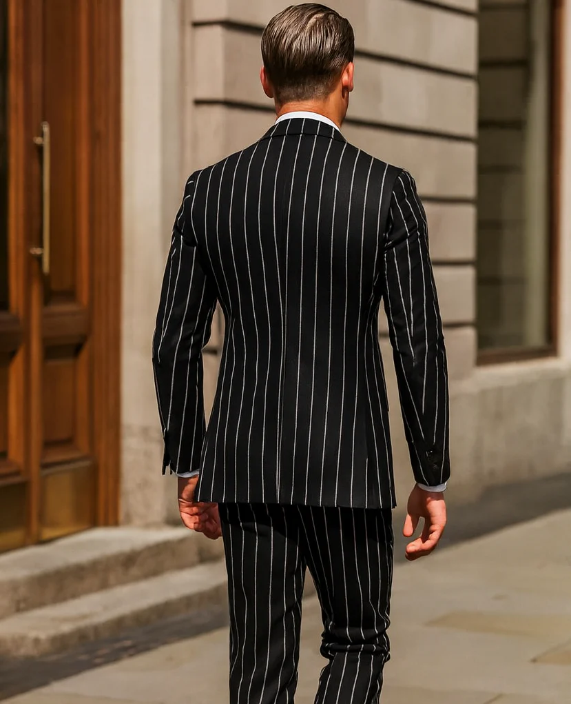 Black Pinstripe Suit - Gangster Suit - 1920's Suit - Image 2