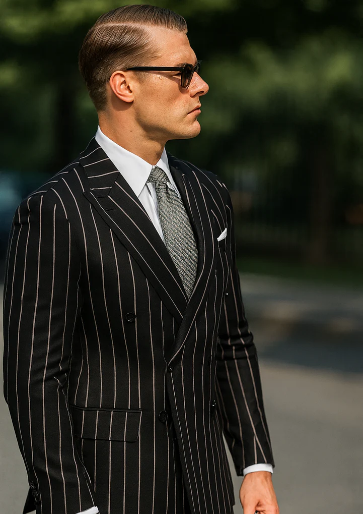 Black Pinstripe Suit - Gangster Suit - 1920's Suit - Image 3