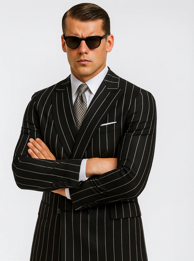 Black Pinstripe Suit - Gangster Suit - 1920's Suit - Image 5