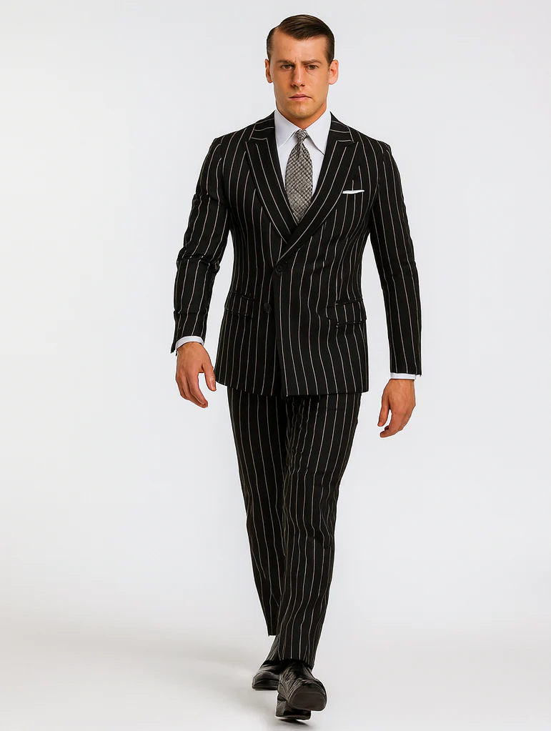 Black Pinstripe Suit - Gangster Suit - 1920's Suit - Image 6