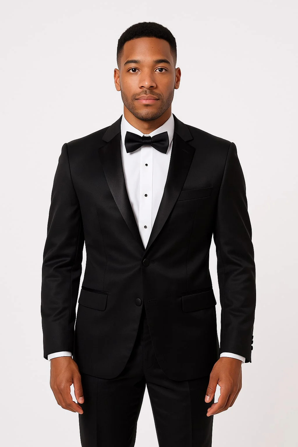 Black Satin Tuxedo Set – 4-Piece Style for Weddings & Proms - Image 2