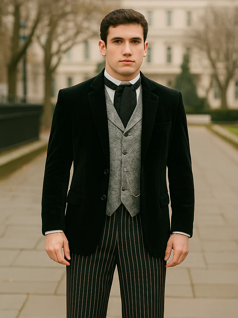 Black Velvet Roderick Smoking Jacket – Elegant Men's Wear