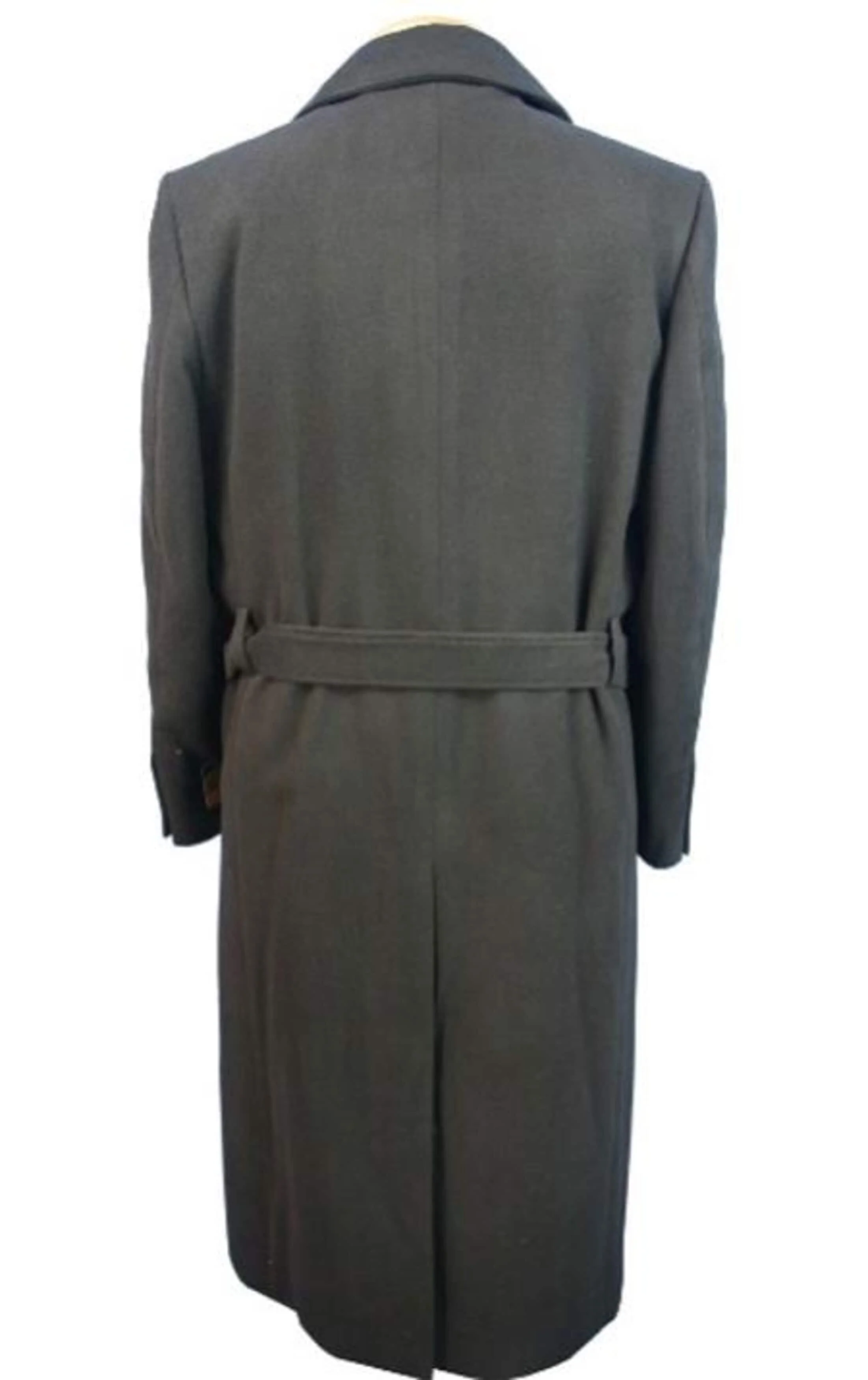 Blue Martini Aero Dark color black Full Length Wool fabric Blend Long men's Dress Topcoat - Winter coat - Image 2