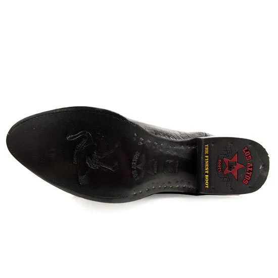 Botas de Pata de Avestruz Punta Oval Color Negro LAB-650505 - Image 6