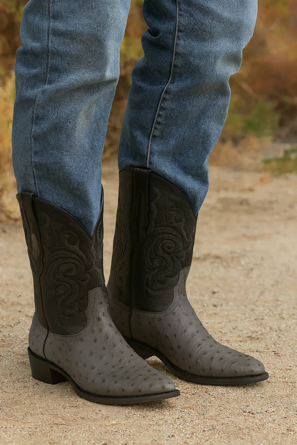Genuine Ostrich Leather Boots – Round Toe - Image 10