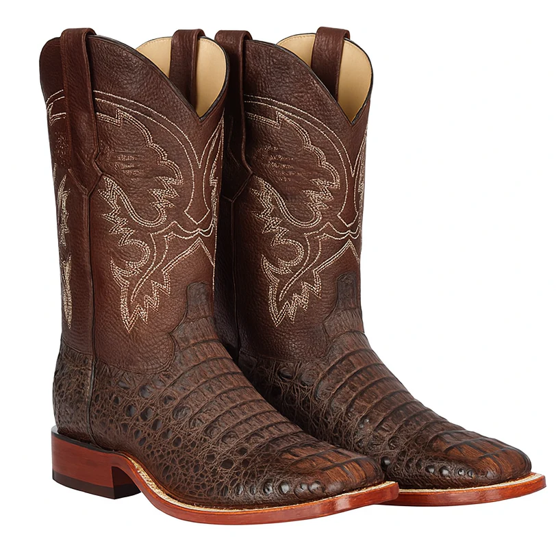 Botas Cuadrada de Cocodrilo Caiman Lomo Gasso - Image 7