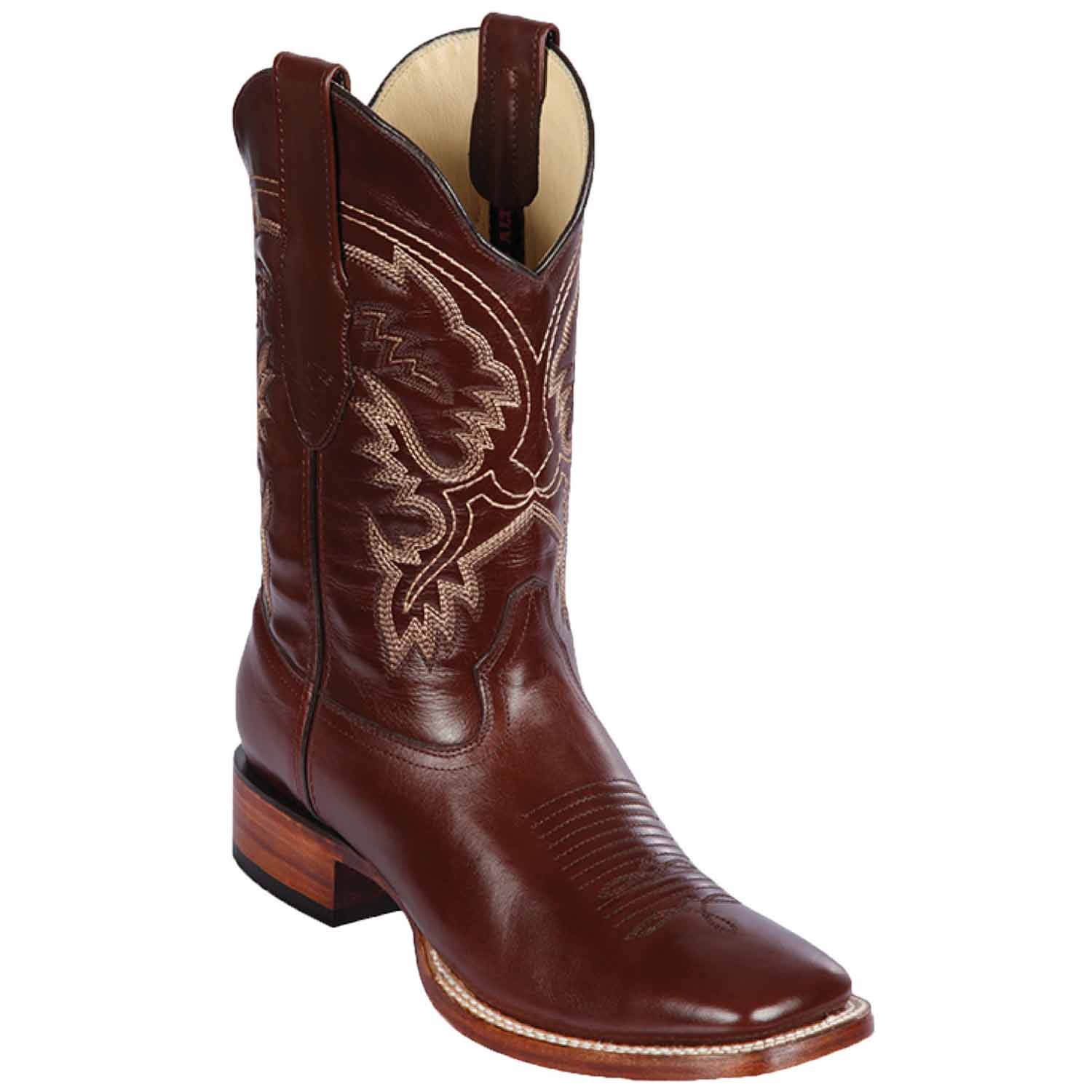 Botas de Cuero Pull Up Punta Cuadrada Ancha - Image 2