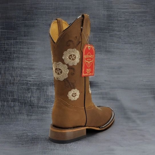 Botas Altas de Cuero con Flores para Mujer en Horma Rodeo - Image 4