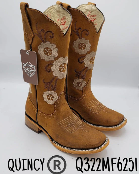 Botas Altas de Cuero con Flores para Mujer en Horma Rodeo - Image 6