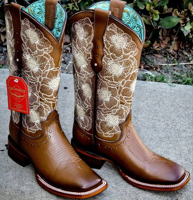 Botas de Cuero con Flores para Mujer en Horma Rodeo - Image 10