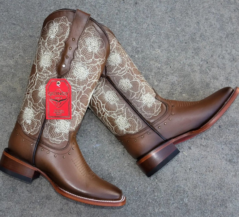 Botas de Cuero con Flores para Mujer en Horma Rodeo - Image 7