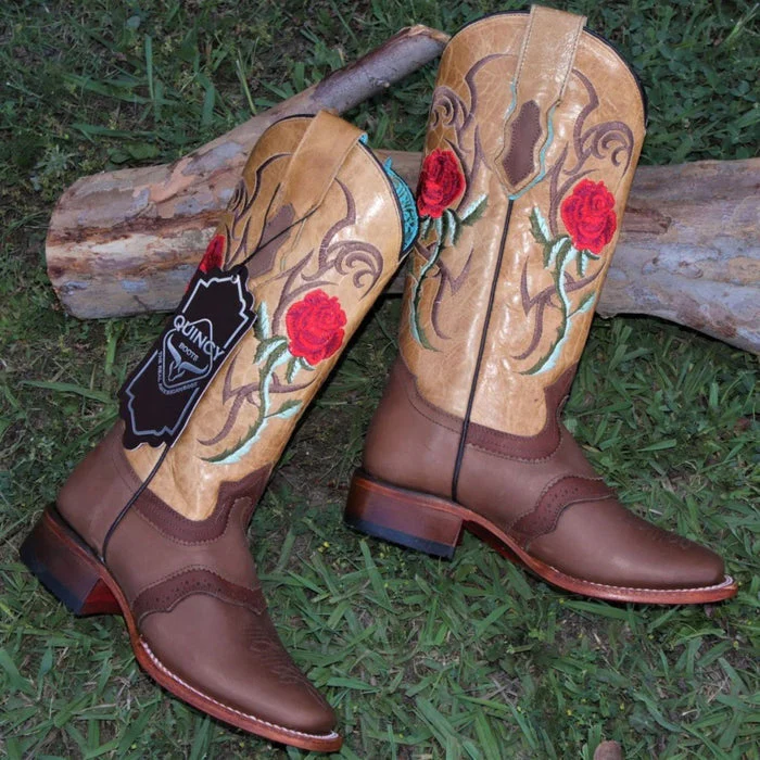 Botas de Cuero con Flores para Mujer en Horma Rodeo - Image 3
