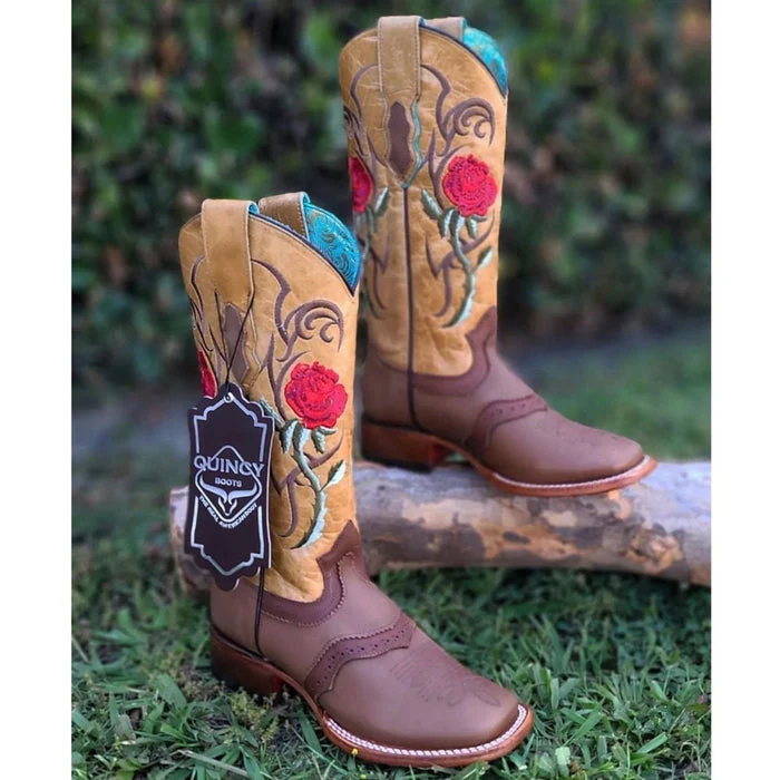 Botas de Cuero con Flores para Mujer en Horma Rodeo - Image 5