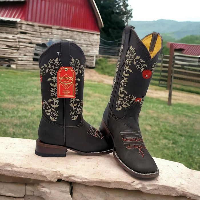 Botas Altas de Cuero con Flores para Mujer en Horma Rodeo - Image 3