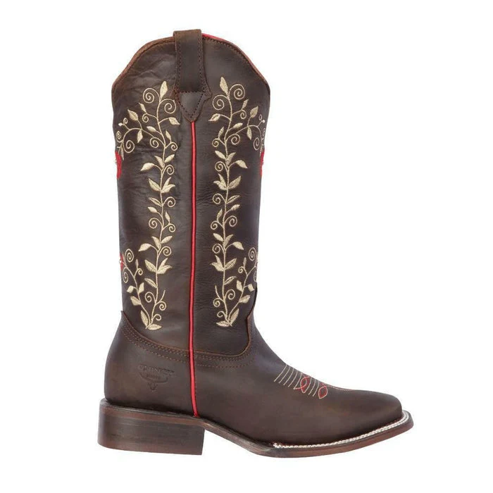 Botas Altas de Cuero con Flores para Mujer en Horma Rodeo - Image 6