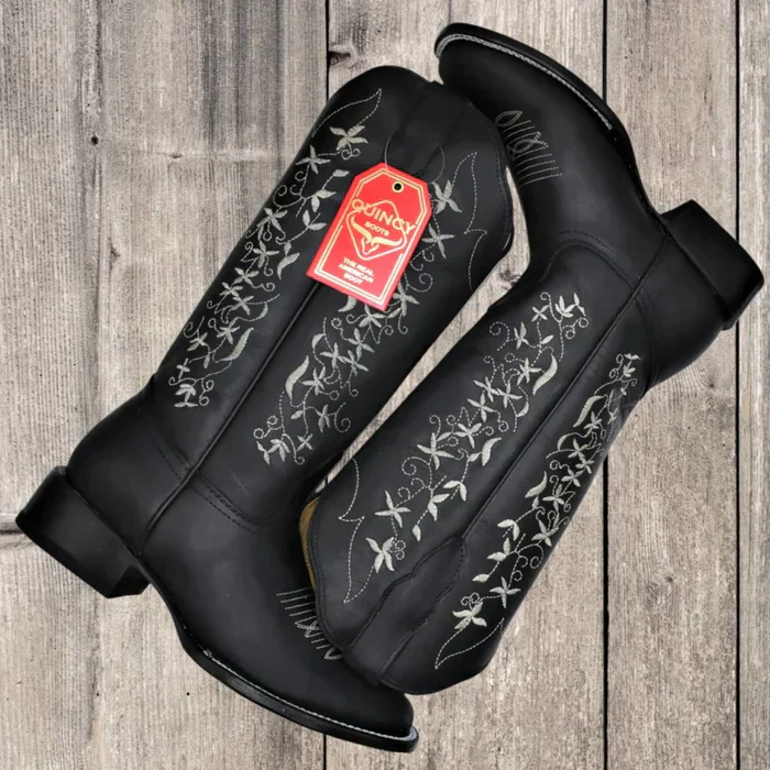 Botas de Cuero con Flores para Mujer en Horma Rodeo - Image 2