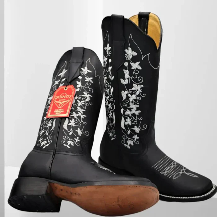Botas de Cuero con Flores para Mujer en Horma Rodeo - Image 8