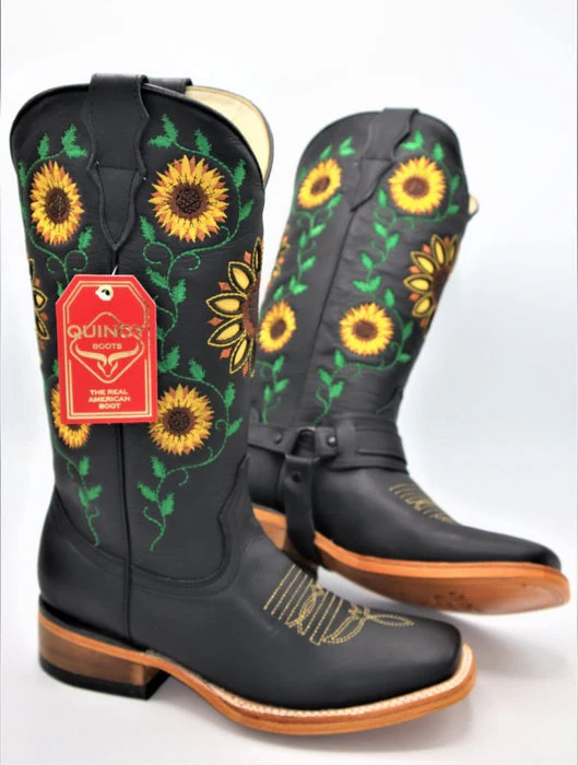 Botas de Cuero con Girasoles para Mujer en Horma Rodeo - Image 2
